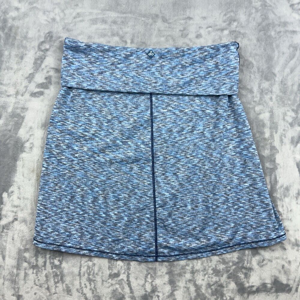 prAna Skirt Women's Medium Heathered Blue Leanne Athletic Skirt Foldover Waist - Picture 2 of 7